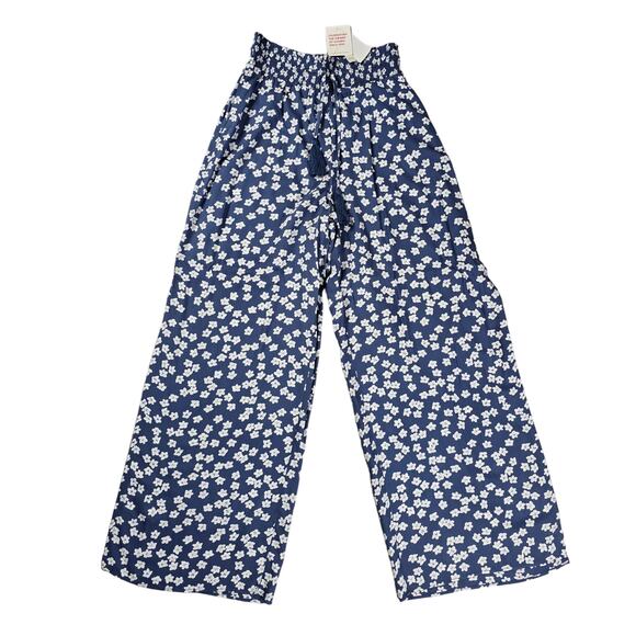 Roxy - Tropical Rhythm Beach Pants - Bijou Blue Floral Delight - MD - NWT - Picture 1 of 11